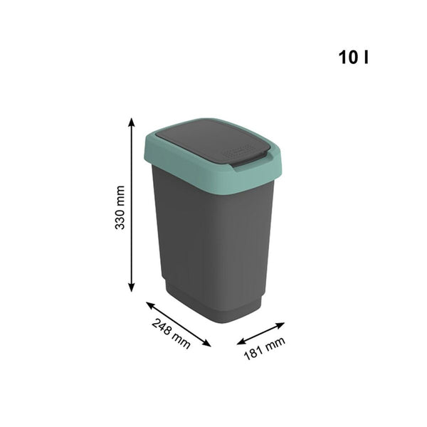 Mülltonne Rotho Twist Green grün Kunststoff 10 L