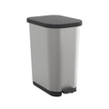 Mülltonne Rotho Ribo Silver Silber Kunststoff 35 L