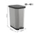 Mülltonne Rotho Ribo Silver Silber Kunststoff 35 L