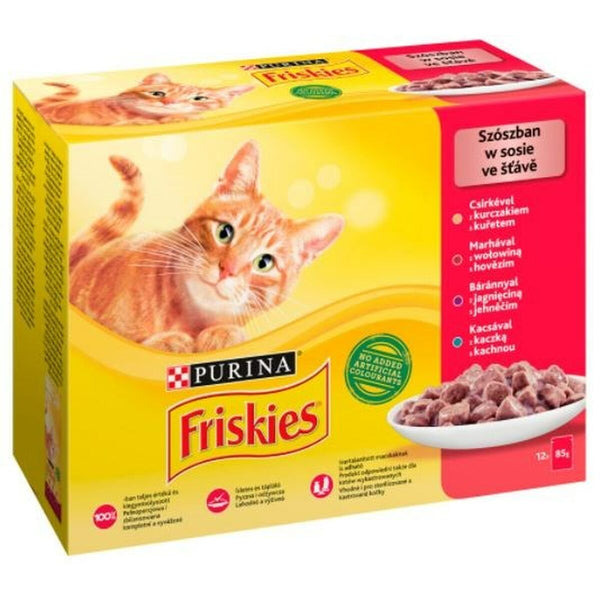 Katzenfutter Purina Friskies Mix Huhn Rindfleisch Lamm Ente 12 x 85 g