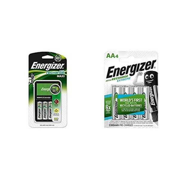 Ladegerät + Akkus Energizer Maxi Charger AA AAA HR6