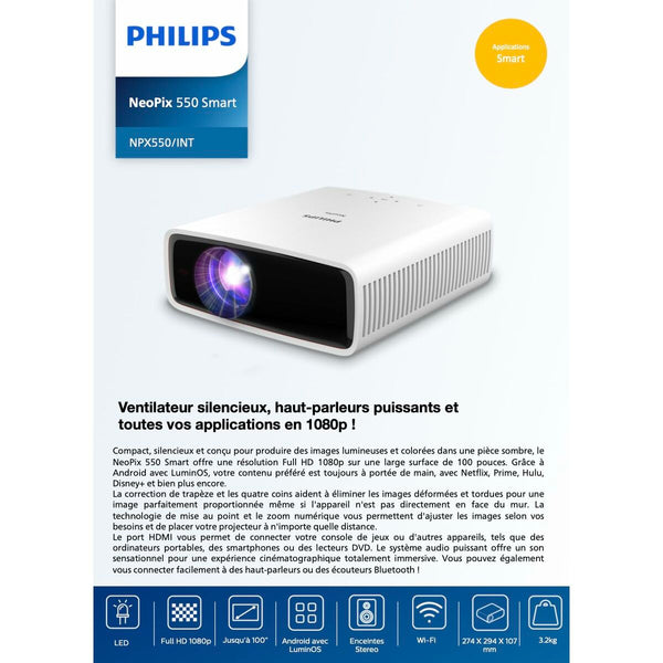 Projektor Philips Full HD 500 lm 1920 x 1080 px