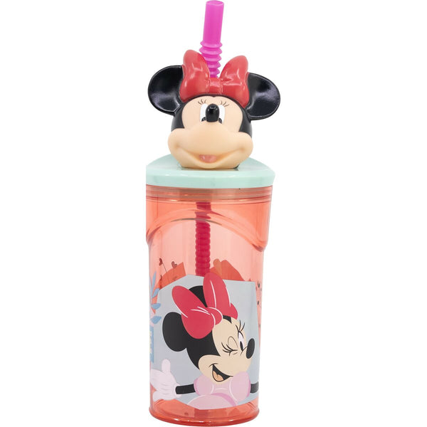 Becher mit Strohhalm Minnie Mouse CZ11337 3D Rosa