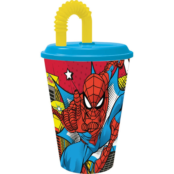 Becher mit Strohhalm Spider-Man CZ11366 430 ml