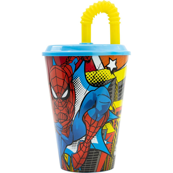 Becher mit Strohhalm Spider-Man CZ11366 430 ml