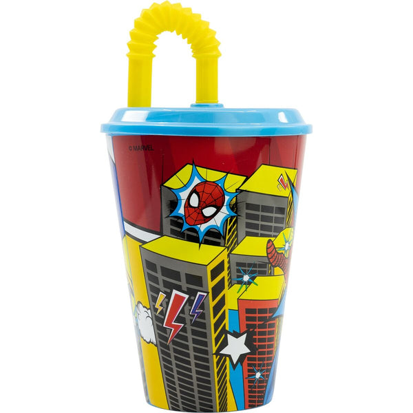 Becher mit Strohhalm Spider-Man CZ11366 430 ml
