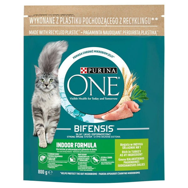 Katzenfutter Purina One Bifensis Adult Indoor Erwachsener Truthahn 800 g