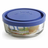 Runde Lunchbox mit Deckel Borgonovo Igloo Blau 320 ml 0,32 L ø 11 x 5 cm