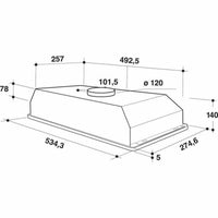 Konventioneller Rauchfang Whirlpool Corporation WCT 64 FLS X 332 m3/h 53 cm Silberfarben Stahl