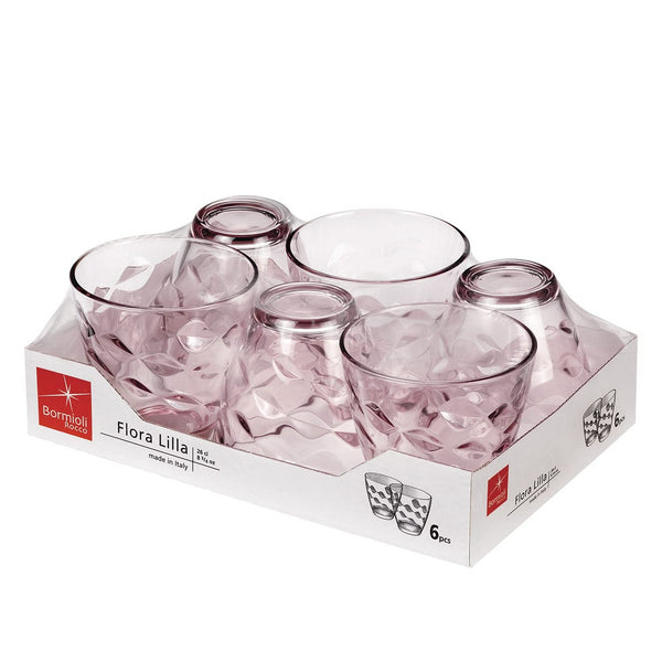 Gläserset Bormioli Rocco Flora 6 Stück Rosa Glas 260 ml