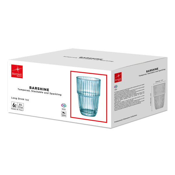 Wasserglas Bormioli Rocco Barshine Blau Glas 380 ml (6 Stück)