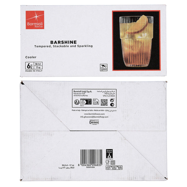 Wasserglas Bormioli Rocco Barshine Durchsichtig Glas 500 ml (6 Stück)