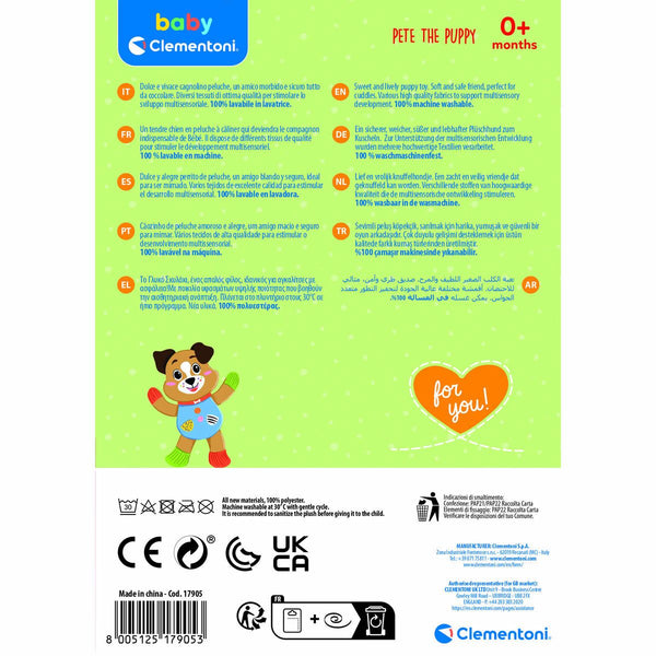 Plüschtier Clementoni Pete Hund 16 x 22,5 x 8,5 cm