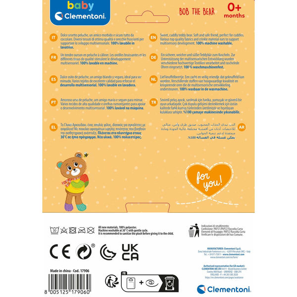 Plüschtier Clementoni Bob Bär 16 x 22,5 x 8,5 cm