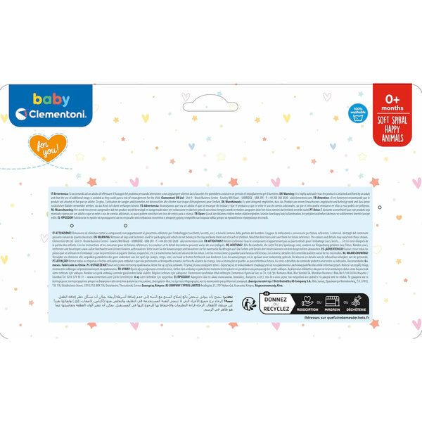 Weich-Spielzeugspirale Clementoni 30 x 18 x 15 cm tiere