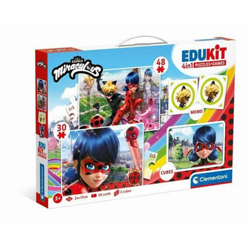 Set mit 4 Puzzeln Miraculous: Tales of Ladybug & Cat Noir Clementoni Edukit