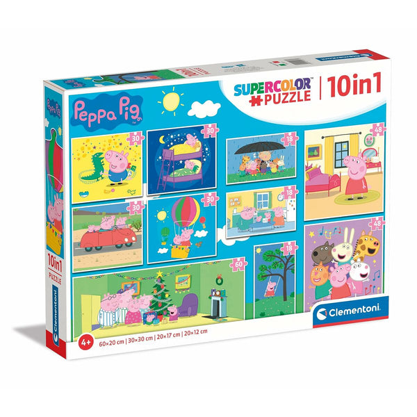 Set mit 10 Puzzeln Peppa Pig Clementoni SuperColor 220 Stücke