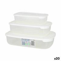 3 Lunchbox-Set Tontarelli Family Weiß rechteckig 29,6 x 19,8 x 7,7 cm (20 Stück)