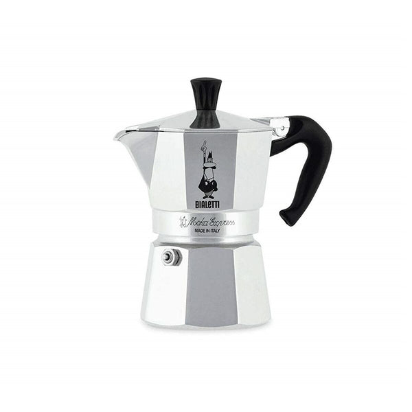 Italienische Kaffeemaschine Bialetti Moka Express Silberfarben Aluminium Metall 60 ml 1 Tasse