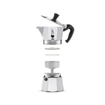 Italienische Kaffeemaschine Bialetti Moka Express Silberfarben Aluminium Metall 60 ml 1 Tasse