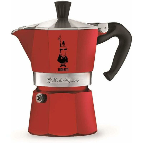 Italienische Kaffeemaschine Bialetti Moka Rot Aluminium 3 Kopper