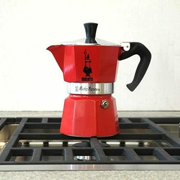 Italienische Kaffeemaschine Bialetti Moka Rot Aluminium 3 Kopper