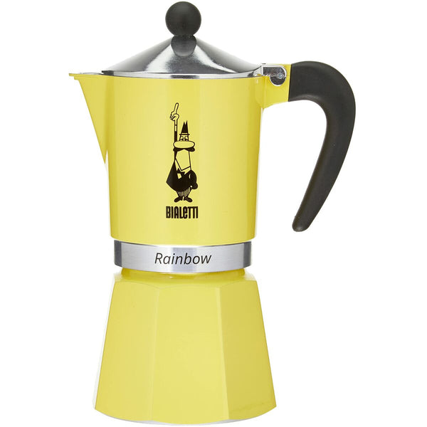 Italienische Kaffeemaschine Bialetti Rainbow Gelb Metall Aluminium 300 ml 6 Tassen