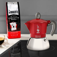 Italienische Kaffeemaschine Bialetti Moka Induction Schwarz Edelstahl Aluminium 200 ml 4 Kopper