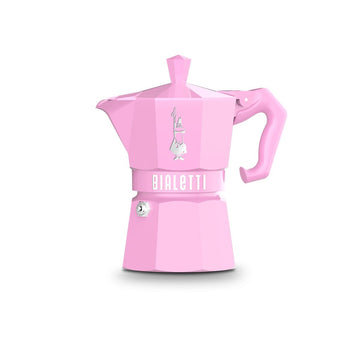 Italienische Kaffeemaschine Bialetti MOKA EXCLUSIVE 3T Rosa Aluminium Bakelit 3 Kopper