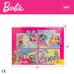 Set mit 4 Puzzeln Barbie MaxiFloor 192 Stücke 35 x 1,5 x 25 cm