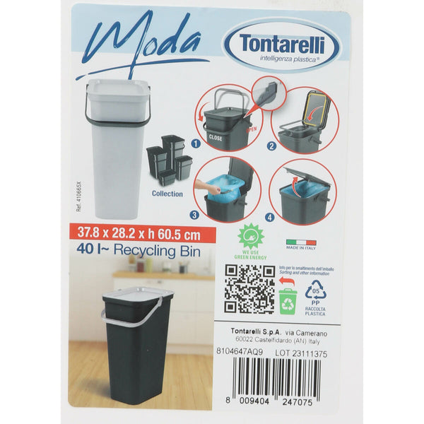 Recycling Papierkorb Tontarelli Moda Weiß 38 L