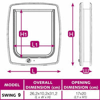 Katzenklappe Ferplast Swing 9 26,2 x 10,2 x 31,2 cm Weiß Kunststoff