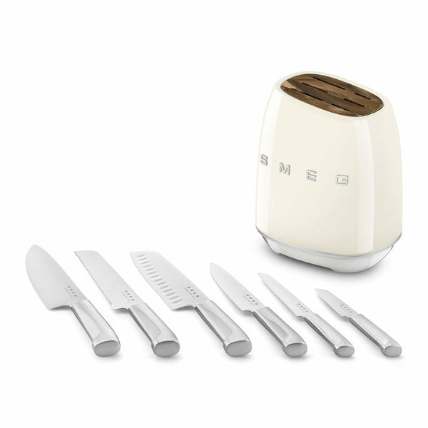 Küchenmesserset und Halterung Smeg KBSF02CR Creme
