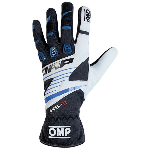 Karting Handschuhe OMP KS-3 Blau Weiß Schwarz XXS