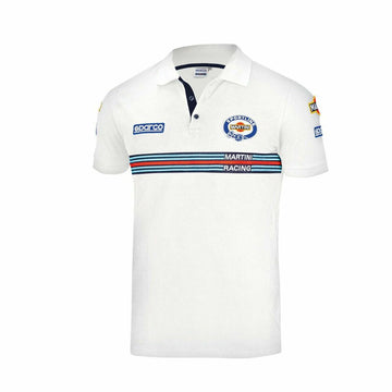 Kurzarm Poloshirt Sparco Martini Racing Weiß