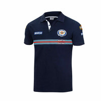 Herren Kurzarm-Poloshirt Sparco Martini Racing Marineblau (Größe M)