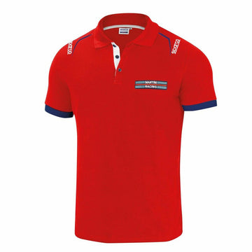 Herren Kurzarm-Poloshirt Sparco Martini Racing Rot