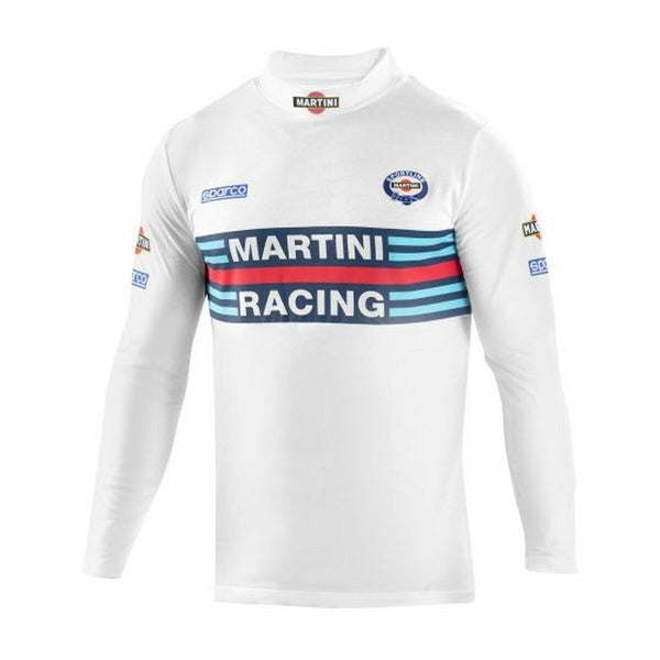 Herren Langarm-T-Shirt Sparco Martini Racing Weiß S