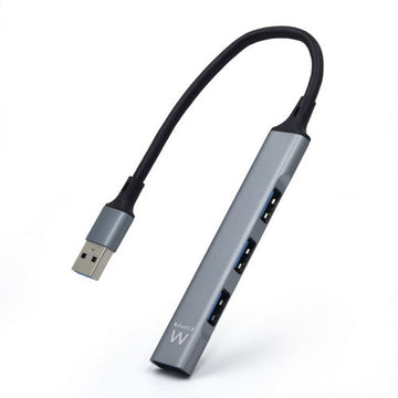 Hub USB Ewent EW1144 Grau Silberfarben