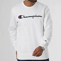 Herren Sweater ohne Kapuze Champion CREWNECK SWATSHIRT 220254 WHT Weiß