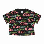 Damen Kurzarm-T-Shirt Champion Crewneck Croptop Schwarz