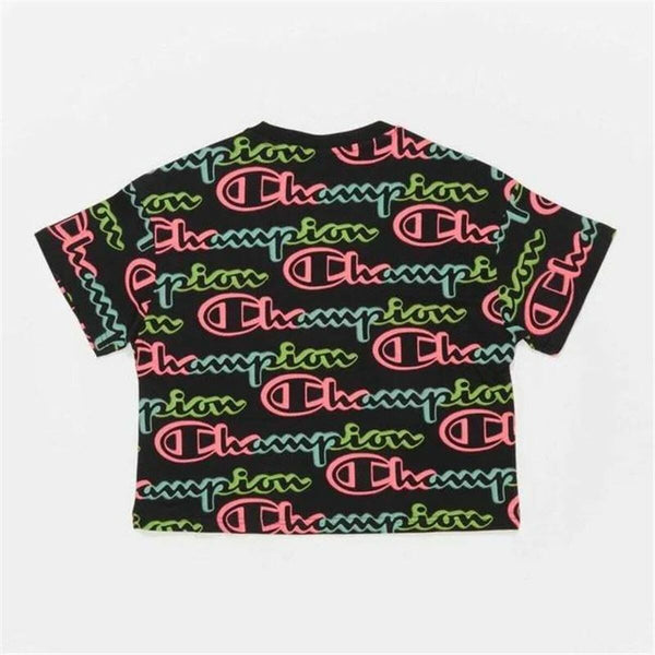 Damen Kurzarm-T-Shirt Champion Crewneck Croptop Schwarz