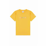 Damen Kurzarm-T-Shirt Champion Crewneck Croptop Gelb