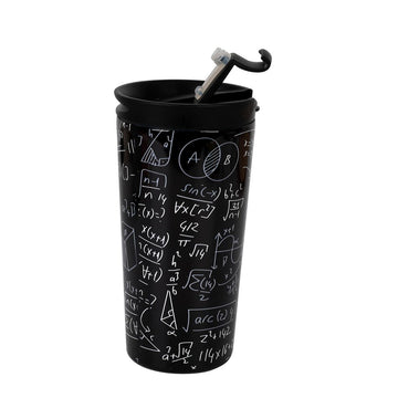 Thermobecher mit Deckel iTotal Mathematics Doppelte Wand Schwarz Edelstahl 350 ml