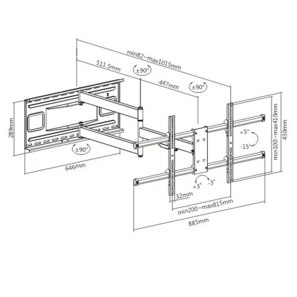 Wandhalterung Techly ICA-PLB 490 43" 80"