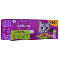 Katzenfutter Whiskas Mix Favourites in jelly Huhn Lachsfarben Thunfisch Rindfleisch 40 x 85 g