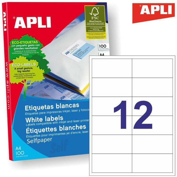 Klebstoffe/Kennzeichnungen Apli 581288 Papier 100 Blatt 97 x 42,4 mm 100 Stücke