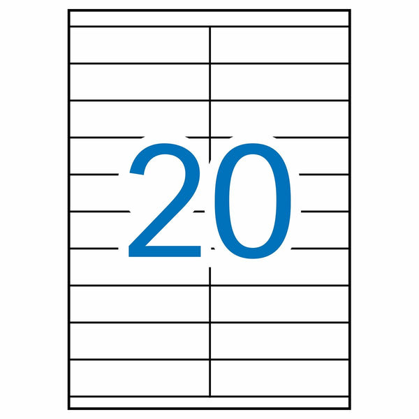 Klebeetiketten Apli 01299 100 Blatt 105 x 29 mm Weiß