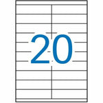 Klebeetiketten Apli 01299 100 Blatt 105 x 29 mm Weiß