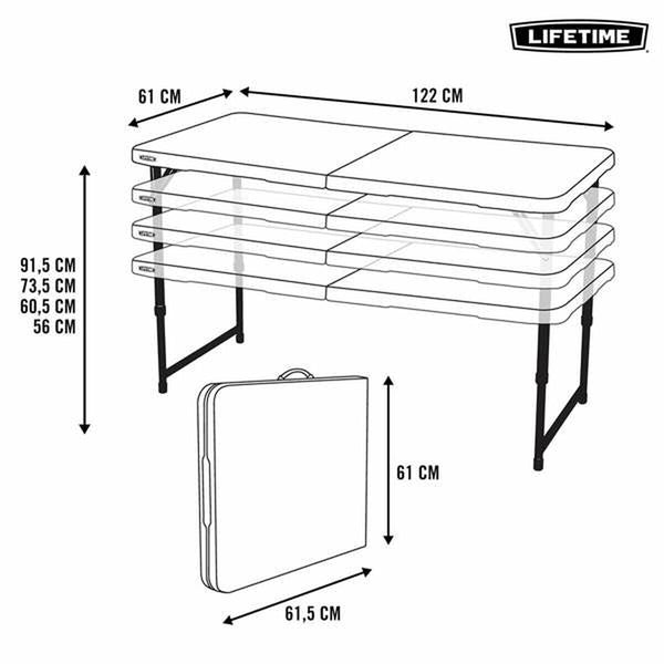 Beistelltisch klappbar, einstellbar Colorbaby 122 x 61 x 56 cm